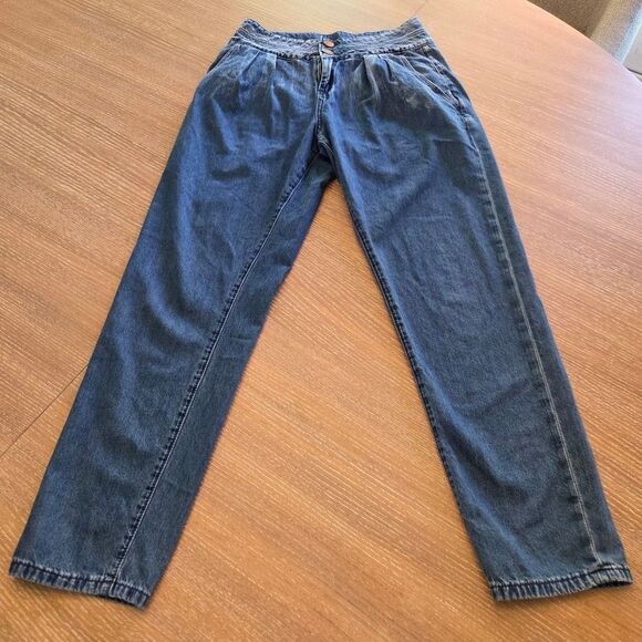 Blank NYC The Ballon Bo- Legged Women's Jeans Medium Denim Wash Pleated Front 26 - Picture 5 of 8